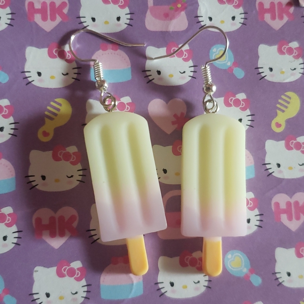 white purple ombre popsicle earrings